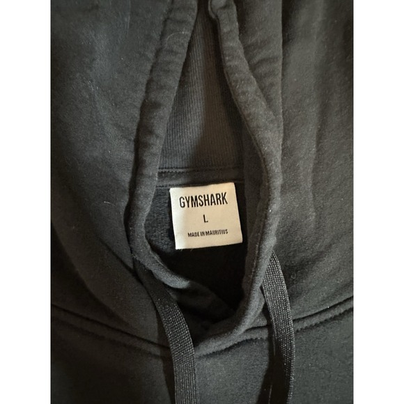 Gymshark Cropped Hoodie Sweatshirt Women Black Athletic Workout Size Large - Picture 9 of 13